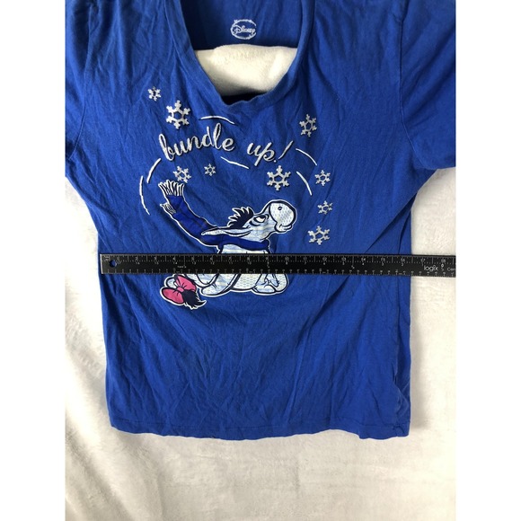 Disney Eeyore Pajama Set Youth Large 11/13 Blue Fleece Pants Bundle Up Shirt - Picture 7 of 10